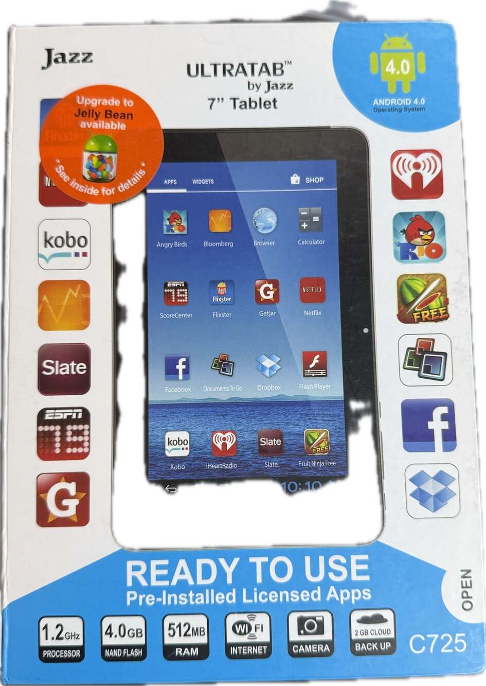 Jazz UltraTab C725 7-Inch Android 4.0 Tablet with 4GB Flash and 512MB RAM